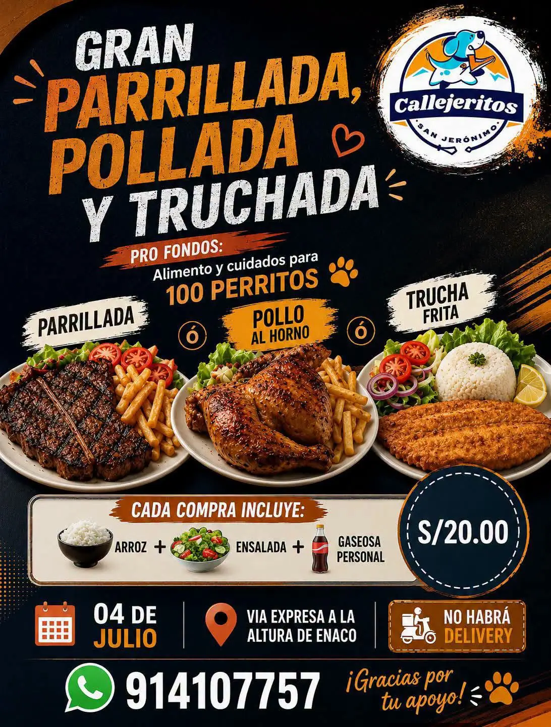 Banner pollada y truchada callejeritos